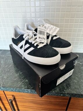 adidas Gazelle ADV Black with White stripes & sole NIB